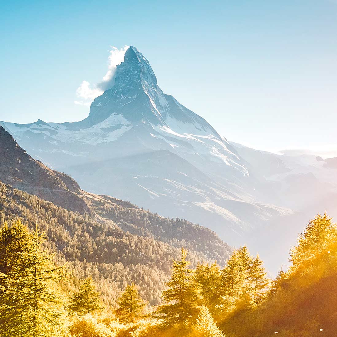 Ansicht des berühmten Matterhorn in Zermatt, Heimatdorf der Bäckerei Fuchs