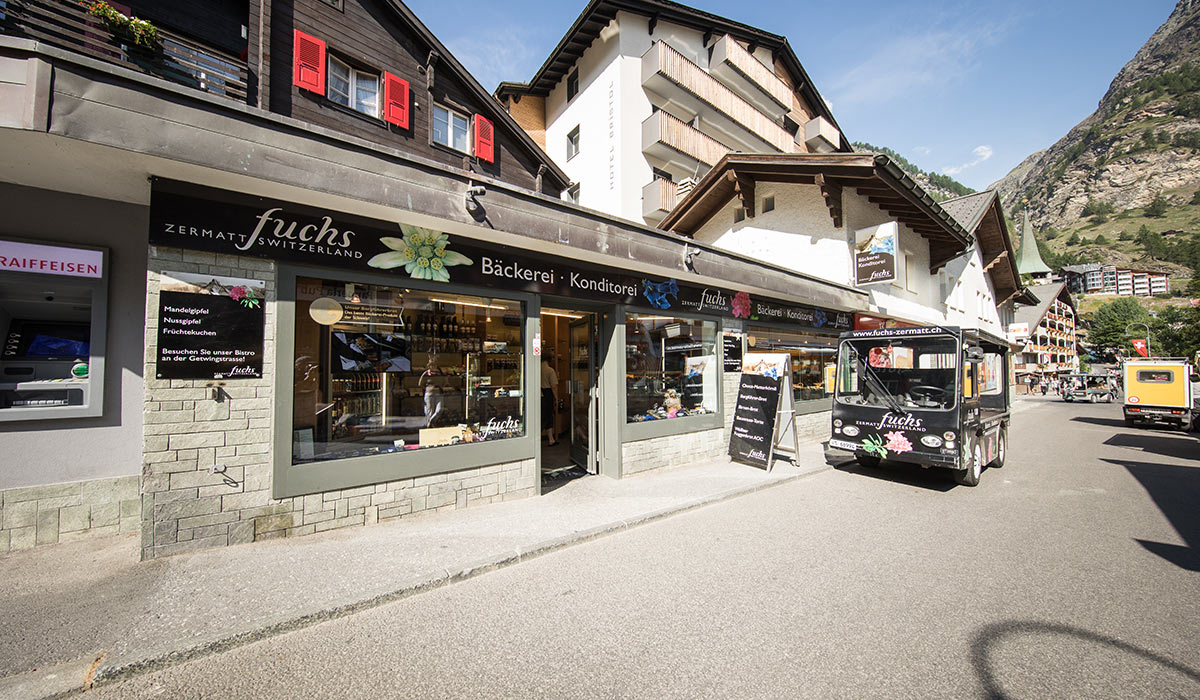 Der Standort an der Kirchstrasse 46 Bäckerei Fuchs Zermatt